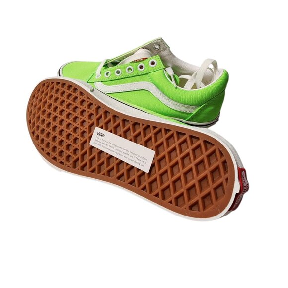 Vans Old Skool (Neon) Gecko Green True White Casual Shoes Sneakers 5.0M/6.5W - Picture 4 of 8